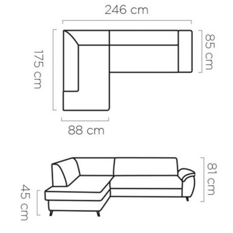 Lina Hjørnesovesofa | Venstrevendt