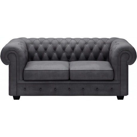 Chesterfield Manchester 2+3 pers sofasæt Sort læder