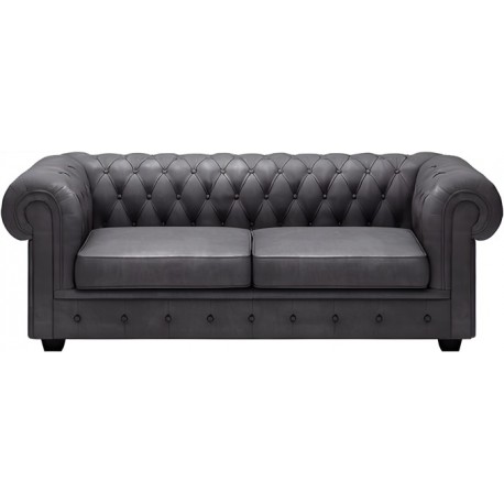 Chesterfield Manchester 2+3 pers sofasæt Sort læder