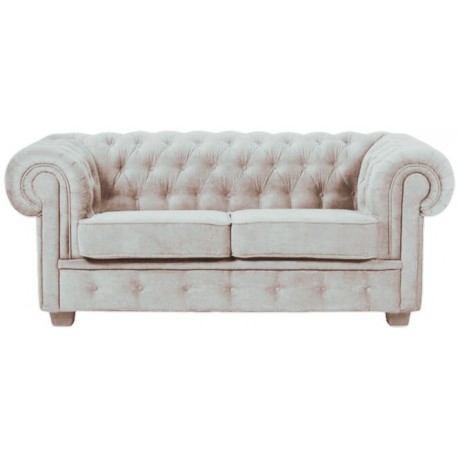 Chesterfield Manchester 2 pers sofa - Beige Velour