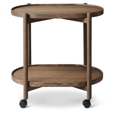 Thomsen Furniture - James Rullebord Røget eg 60x40 cm med Hjul