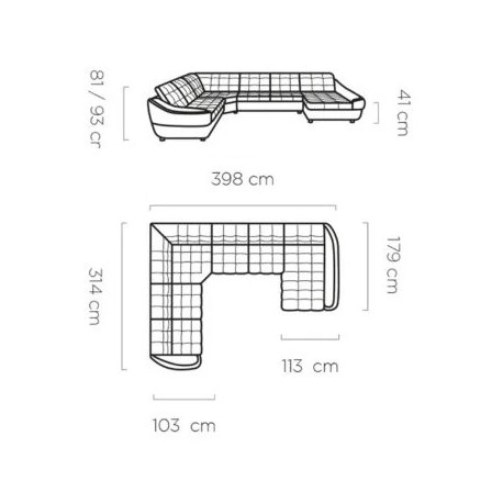 Siena XL U sofa Højrevendt