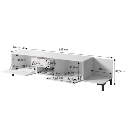 MARMO TV-STAND RTV2D1S1K Hvid