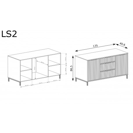 LINKaSTYLE kommode LS2 cashmere