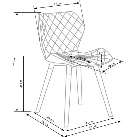 K277 Spisebordsstol Grå/Hvid