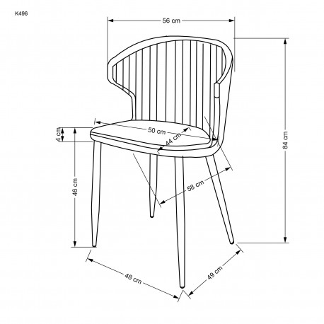 K496 Spisebordsstol - Grå