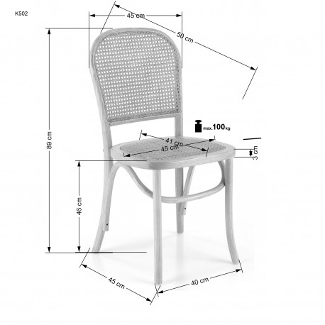 K502 Spisebordsstol - Naturlig