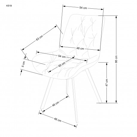 K519 Spisebordsstol - Sort