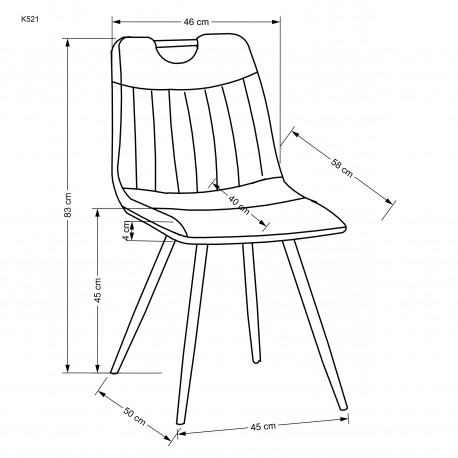 K521 Spisebordsstol - Sort