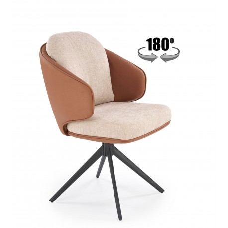 K554 Spisebordsstol - Brun / Beige