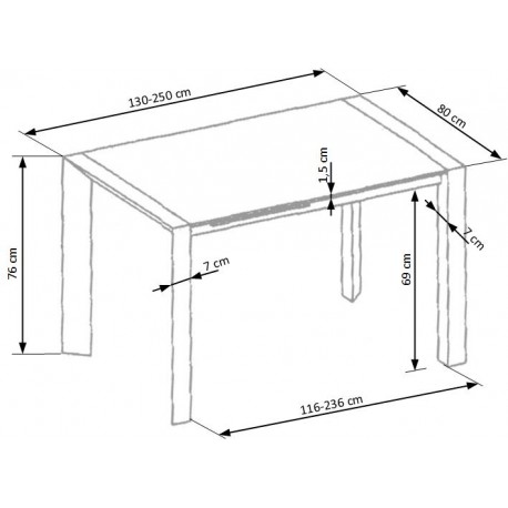 STANFORD XL bord - Hvid