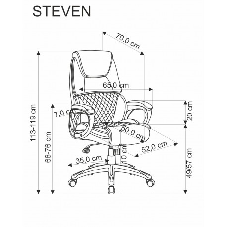 STEVEN kontorstol, Sort / Grå