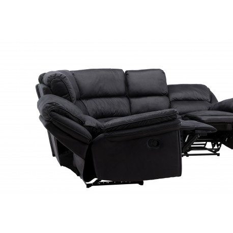 Saranda Recliner Sofa - Sort Mikrofiber stof