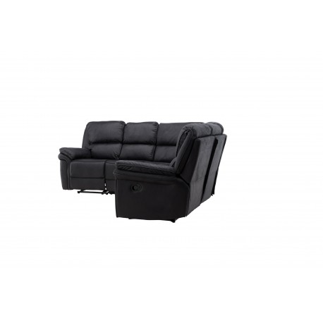 Saranda Recliner Sofa - Sort Mikrofiber stof