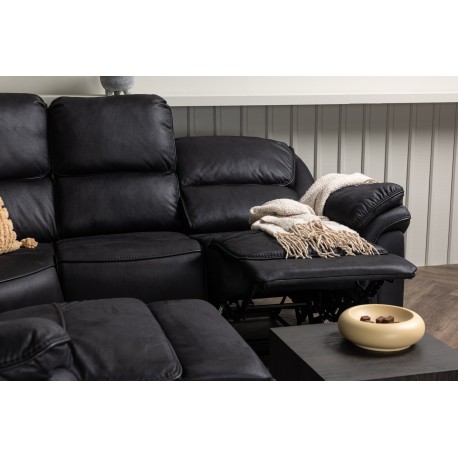 Saranda Recliner Sofa - Sort Mikrofiber stof