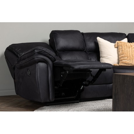 Saranda Recliner Sofa - Sort Mikrofiber stof