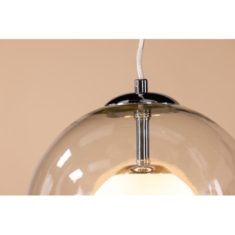 Roche Loftlampe - Krom og Transparent og Hvid