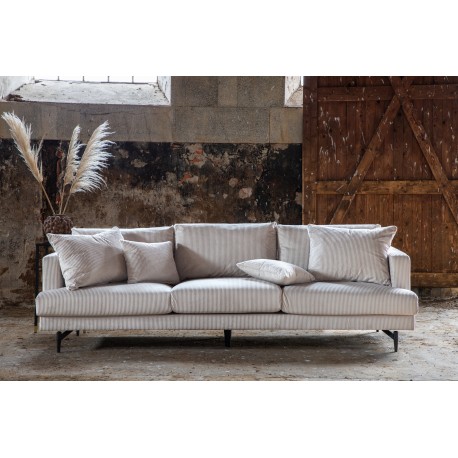 Sofia 3 personers Sofa - Beige Fløjl