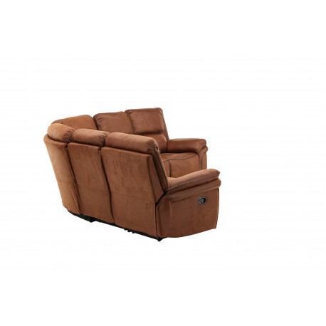 Saranda Recliner hjørnesofa - Brun mikrofiber - Høj Komfort