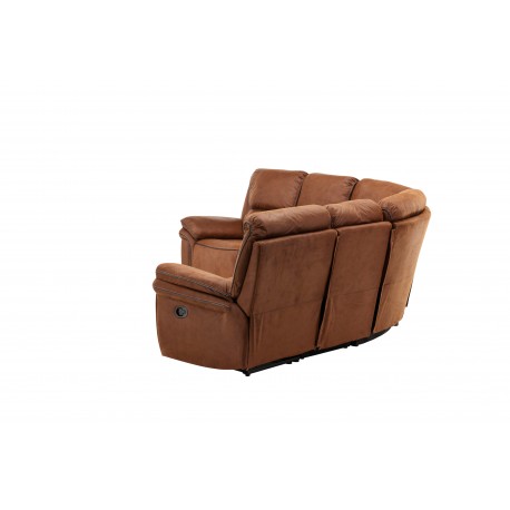 Saranda Recliner hjørnesofa - Brun mikrofiber - Høj Komfort