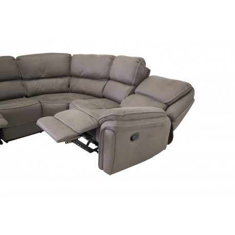 Saranda Recliner Sofa - Grå mikrofiberstof