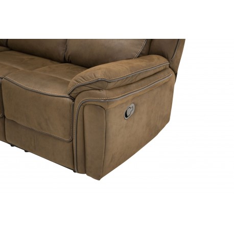 Saranda Recliner Sofa - Brun Microfiber Stof