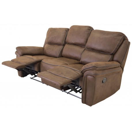 Saranda Recliner Sofa - Brun Microfiber Stof