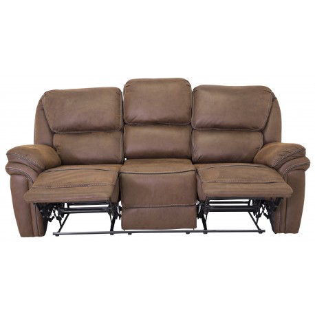 Saranda Recliner Sofa - Brun Microfiber Stof