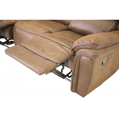 Saranda Recliner Sofa - Brun Microfiber Stof