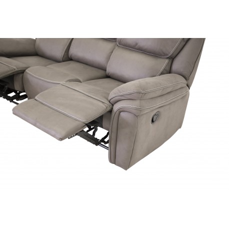 Saranda 3 pers Recliner Sofa - Grå microfiber stof