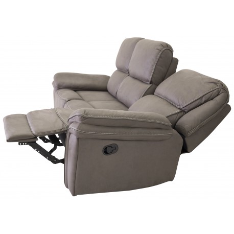 Saranda 3 pers Recliner Sofa - Grå microfiber stof