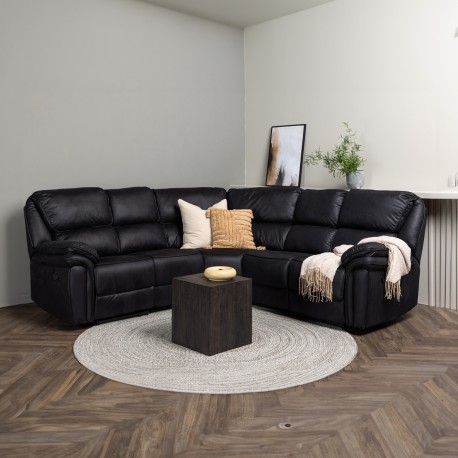 Saranda Recliner Sofa - Sort Mikrofiber stof