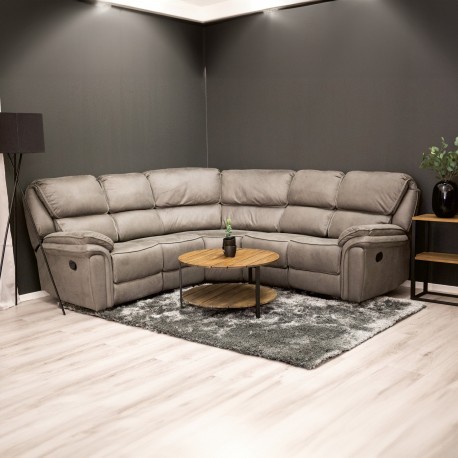 Saranda Recliner Sofa - Grå mikrofiberstof