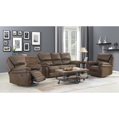 Saranda Recliner Sofa - Brun Microfiber Stof