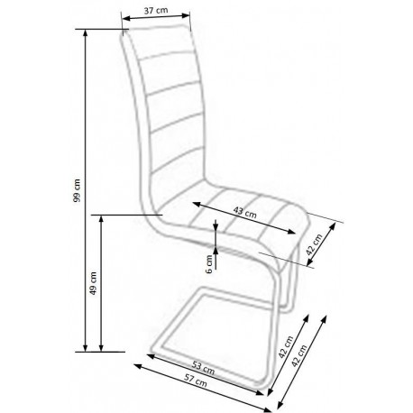 K132 SpisebordSpisebordsstol Hvid/Sort