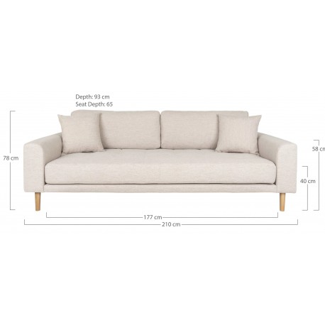 Lido 3 Personers Sofa - Sofa i Sand