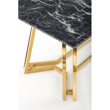 Marble spisebord - sort marmor, ben Guldfarvet