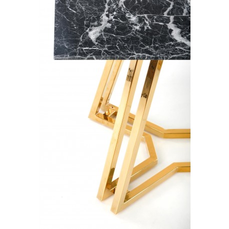 Marble spisebord - sort marmor, ben Guldfarvet