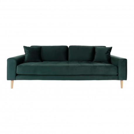 Lido 3 Personers Sofa - Sofa i mørkegrønt velour