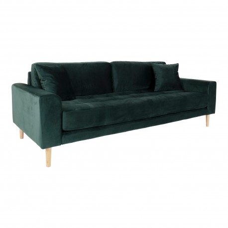 Lido 3 Personers Sofa - Sofa i mørkegrønt velour