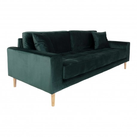 Lido 3 Personers Sofa - Sofa i mørkegrønt velour