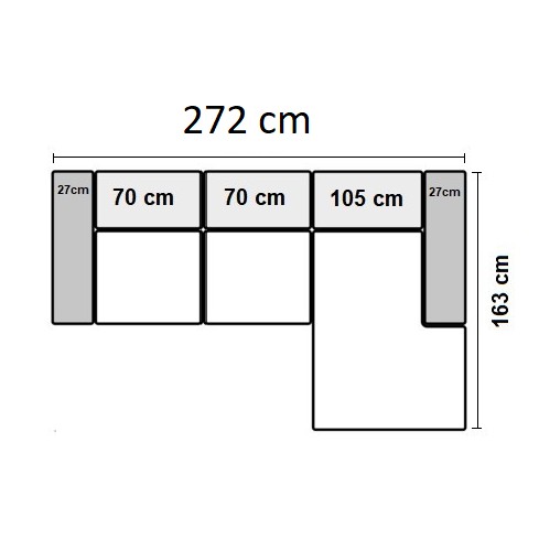 272cm Højrevendt