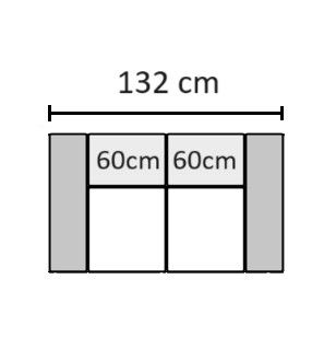 B132 x B84 x H84 cm