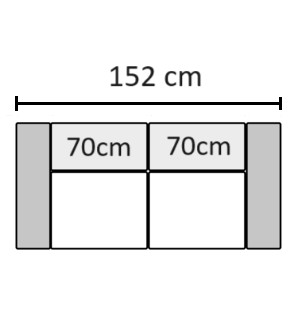 B152 x B84 x H84 cm