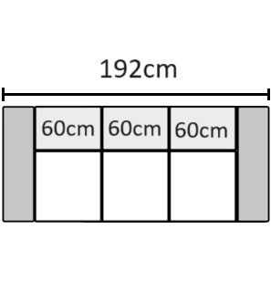 B192x B84 x H84 cm ( 3 Sæder )