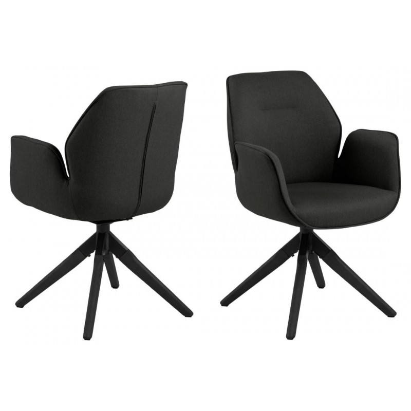 Aura spisebordsstol med armlæn grå  stof billede