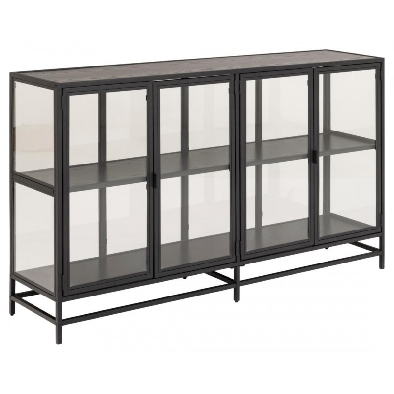 Seaford vitrine sort metal