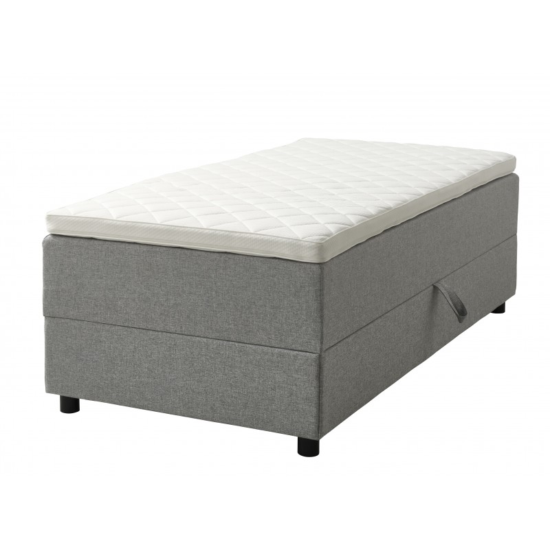 Børkop 7-Zonet 90x200 cm Boksmadras seng med opbevaring lysegrå