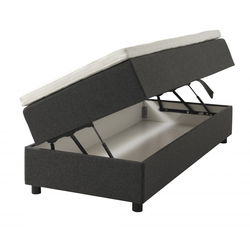 Børkop 7-Zonet 80x200 cm Boksmadras seng med opbevaring Mørkegrå