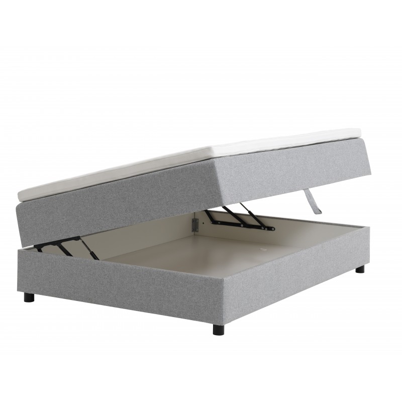 Børkop 7-Zonet 140x200 cm Boksmadras seng med opbevaring lysegrå